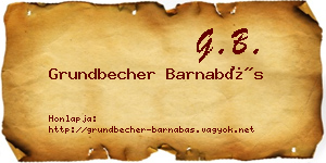 Grundbecher Barnabás névjegykártya
